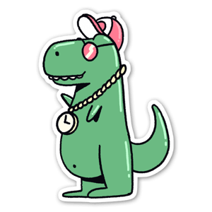 I walked the avenue, 'til my legs felt like stone. I heard the voices of friends vanished and gone - This is a sticker of Street DIno called Bruce