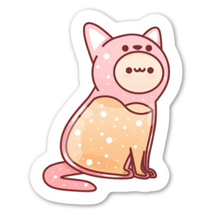 Cute pink cat - sticker