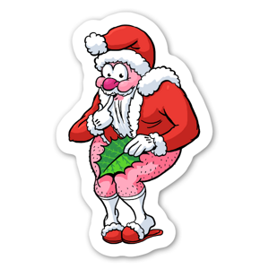 Give naught Santa a kiss under the mistletoe sticker