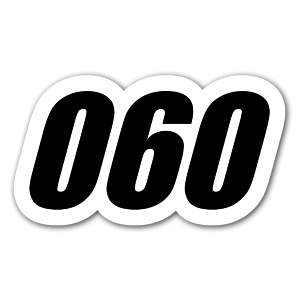 Perfect sticker for racing or to put on your car. Racing number 060 as a sticker