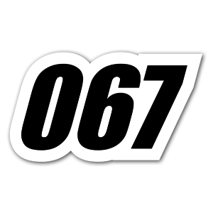 067 number as a racing sticker 