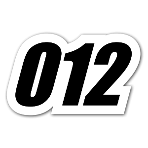 012 number as a racing sticker 