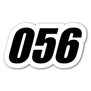 056 number as a racing sticker 