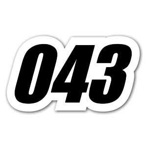 043 number as a racing sticker 