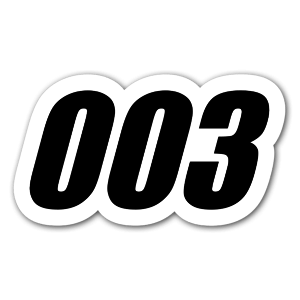 Stickers with the number 003 