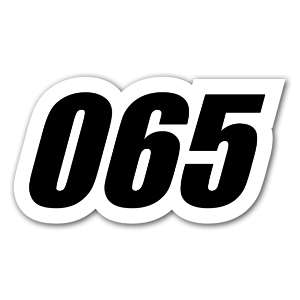 065 sticker that you can put on your car or use for a race! 