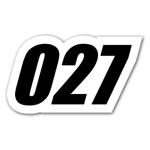 The number 027 as a race sticker!