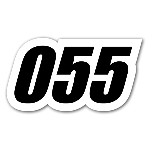 A sticker 055 perfect to put on your car or to use for a race!