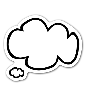 A cloud speech bubble as a sticker 