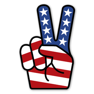 peace fingers sticker