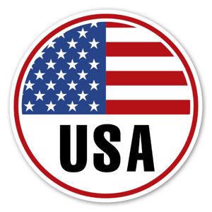 USA Round flag sticker, show your support!