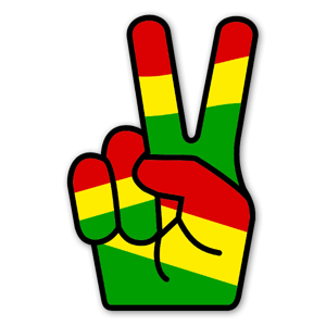 Peace love and rastafari victory stickers <i>One love, one heart</i>