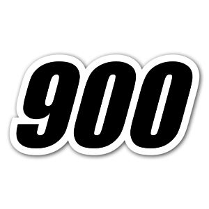 900 racing number as a sticker 