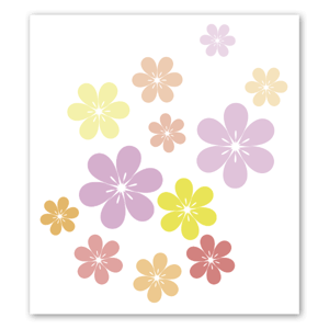 Beautiful flowers in different colours as stickers 