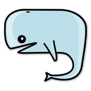 Order this cute cartoon whale as a sticker 