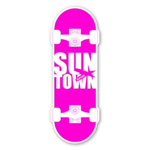 Pink skateboardign sticker