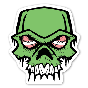 Green skull sticker