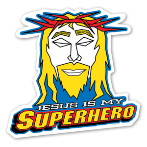 Jesus is my superhero sticker made by The Artist Grimm 