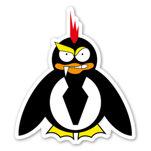 Custom made stickers of the bad penquin from Grimm