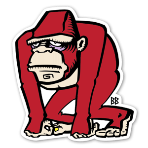 Red Gorilla sticker