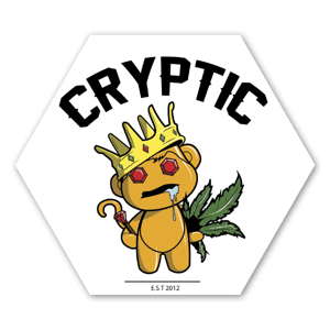 Tis awesome Golden Stoner sticker is made by Cryptic Mindz, order it today!