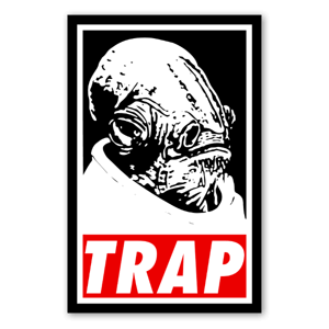 Ackbars Trap Sticker black