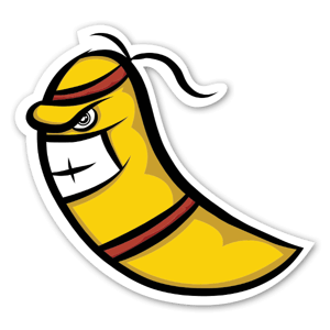 A cool yellow banananinja sticker made by Coldestone 