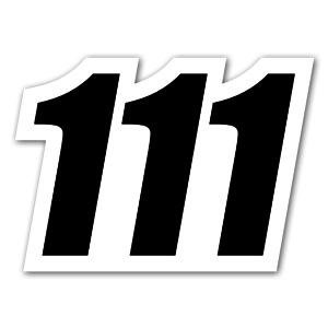 Racing sticker with 111