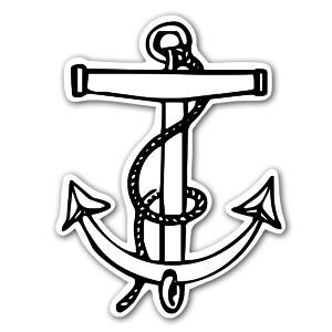 A classic anchor with a rope as a sticker  