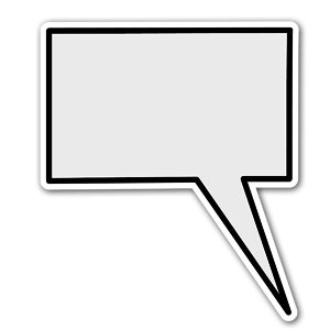 A regular square speech bubble as a sticker 