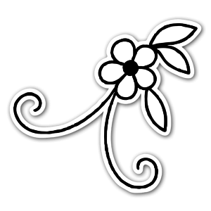 Flower ornament as a sticker