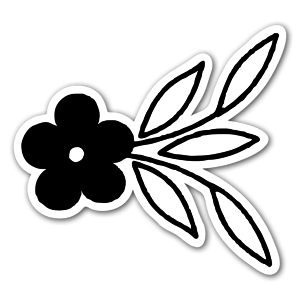 Black flower ornament as a sticker 