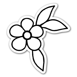 Left flower ornament as stickers
