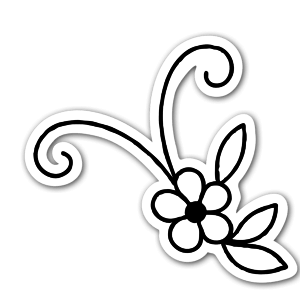 Flower ornament as a sticker