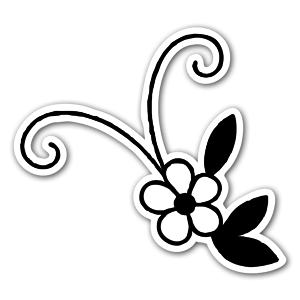 Cute white flower with black leaves