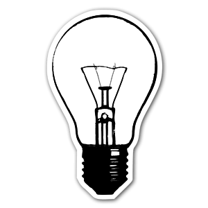 Light bulb with details as a symbol 