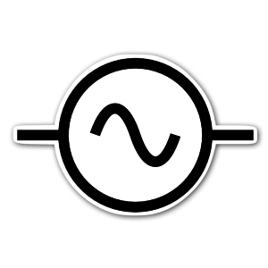 AC alternating current symbol decal 