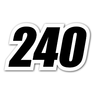 Number 240 as a sticker 