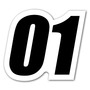 Number 01 as a racing sticker 