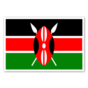 Flag of Kenya as a sticker 