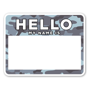 A perfect sticker to add your name to! Hello my name is .. 