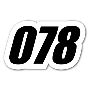 Sticker with the number 078