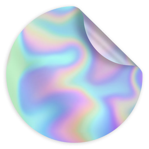 Holographic material on circle shape.